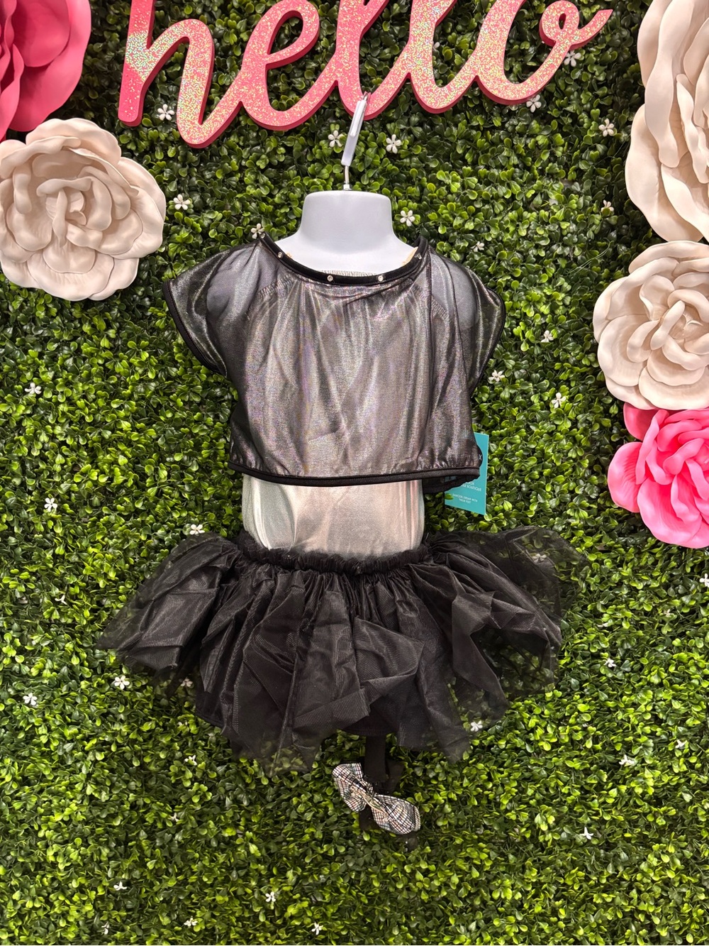 Black Shimmery Tutu Dance Costume for Kids